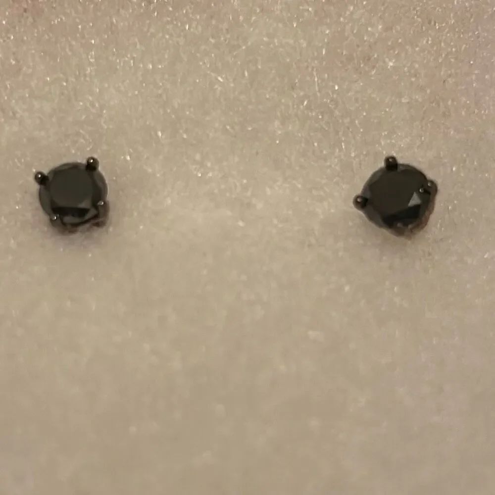 1.5CT Black Diamond Stud Earrings 925 Sterling Silver Posts Luxury Minimalist